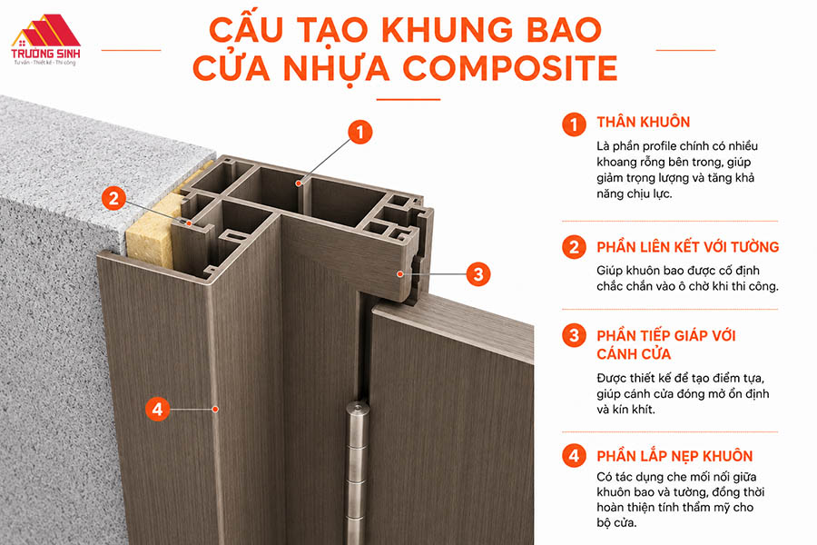 Cấu tạo khung bao cửa nhựa Composite